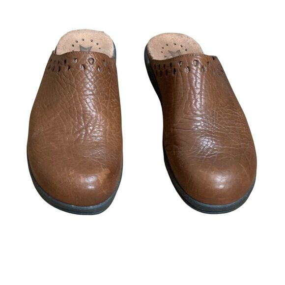 Mephisto Clog Mules Womens sz US 8/EU 38 Brown Slip On Leather Perforated France - Picture 6 of 16